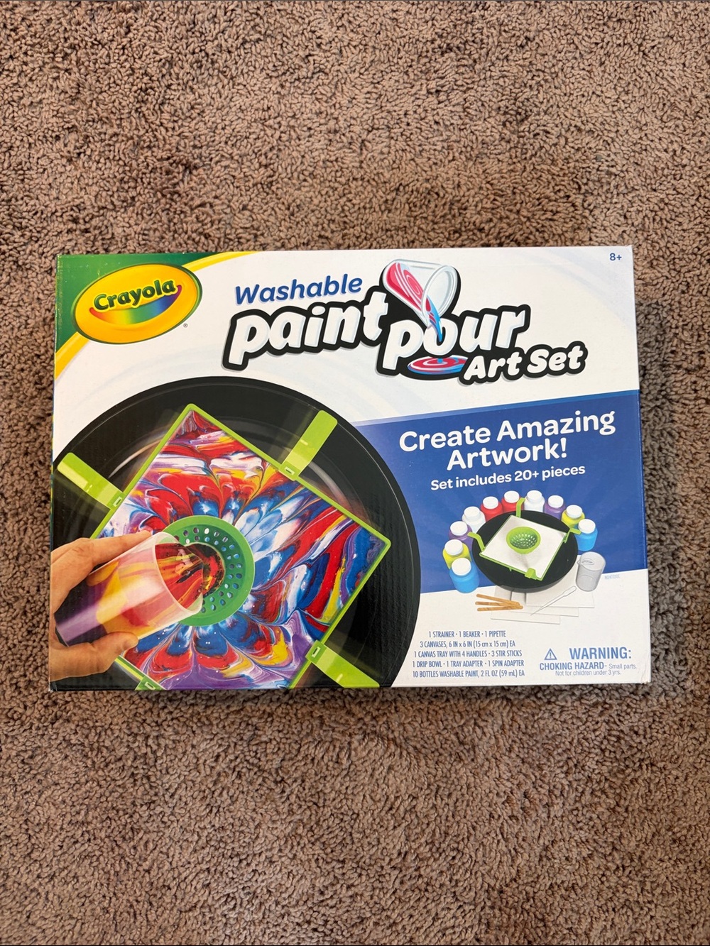 Crayola Paint Pour Art Set - Blue, Red, White, Green